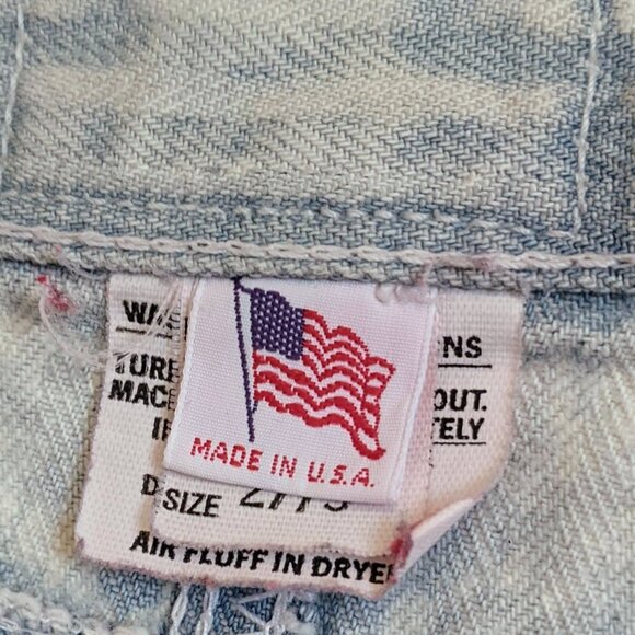 Vintage 90's Rocky Mountain Bareback Jeans white wash Pinstripe 27x34 - Picture 4 of 12